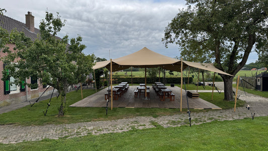 Stretchtent houten vloer